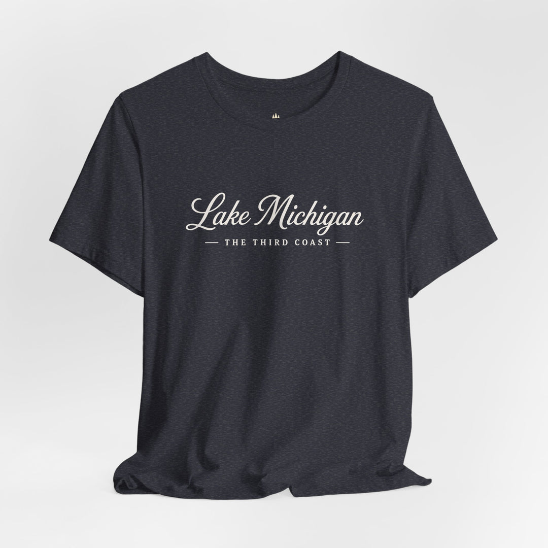 Lake Michigan Tee — "Lake Michigan: The Third Coast" Script T-Shirt