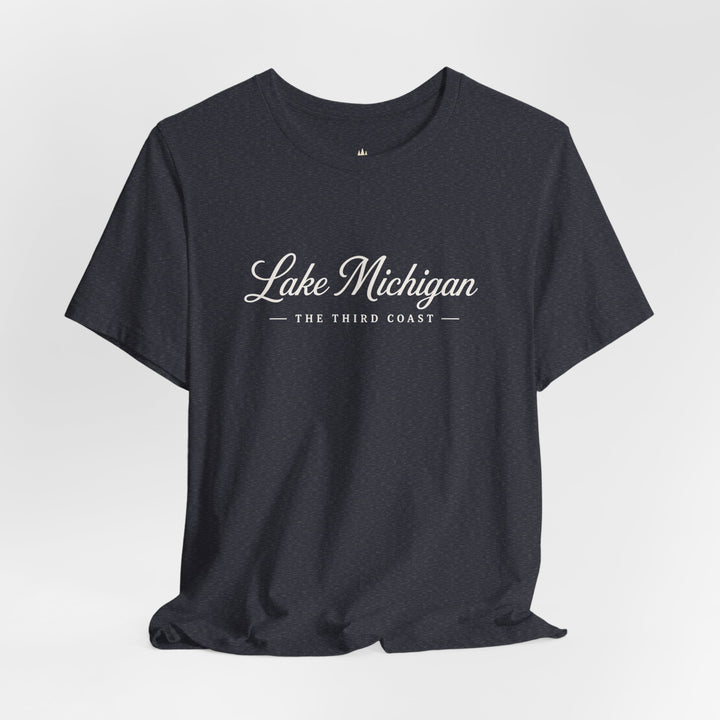 Lake Michigan Tee — "Lake Michigan: The Third Coast" Script T-Shirt