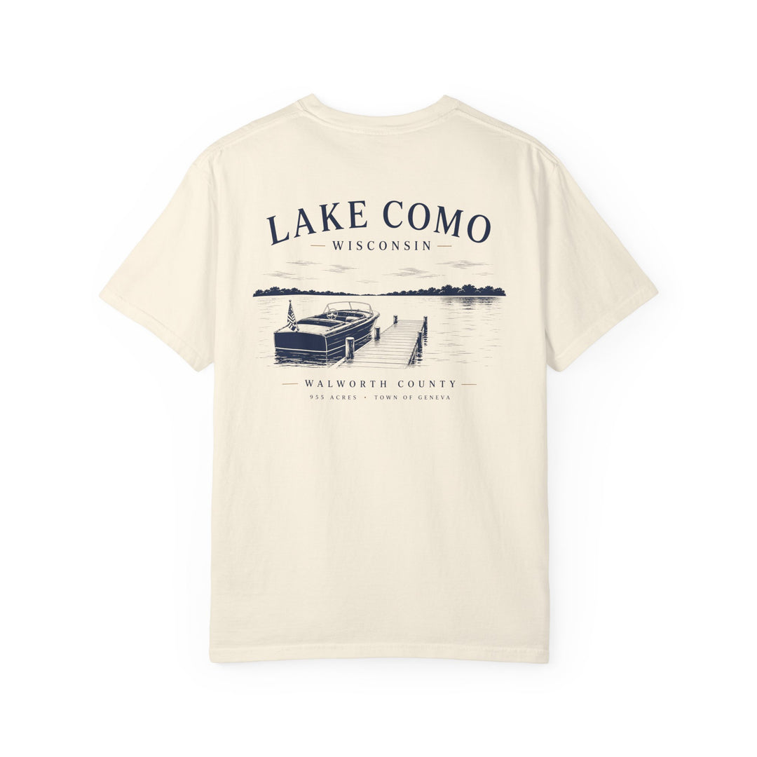 Lake Como Wisconsin T-Shirt — Vintage Dock &amp; Boat Graphic Tee
