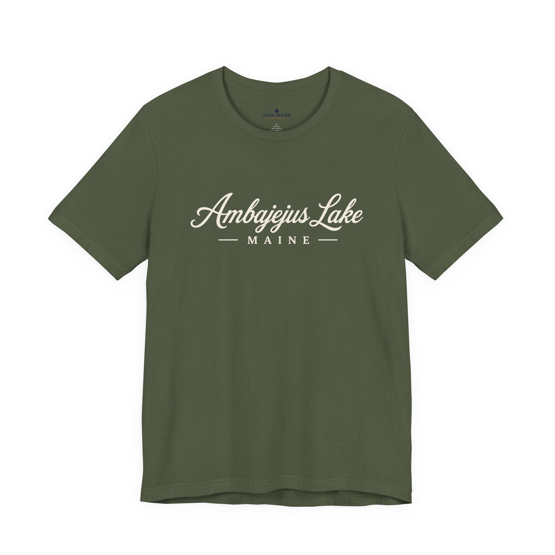 Ambajejus Lake Shirt - Maine Script Tee