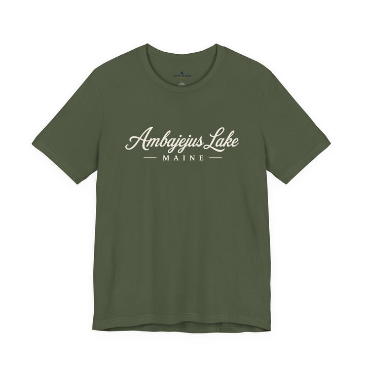 Ambajejus Lake Shirt - Maine Script Tee