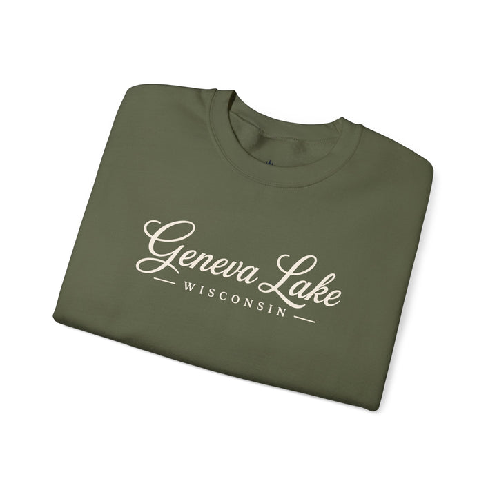 Geneva Lake Wisconsin Crewneck Sweatshirt - Geneva Script Sweatshirt