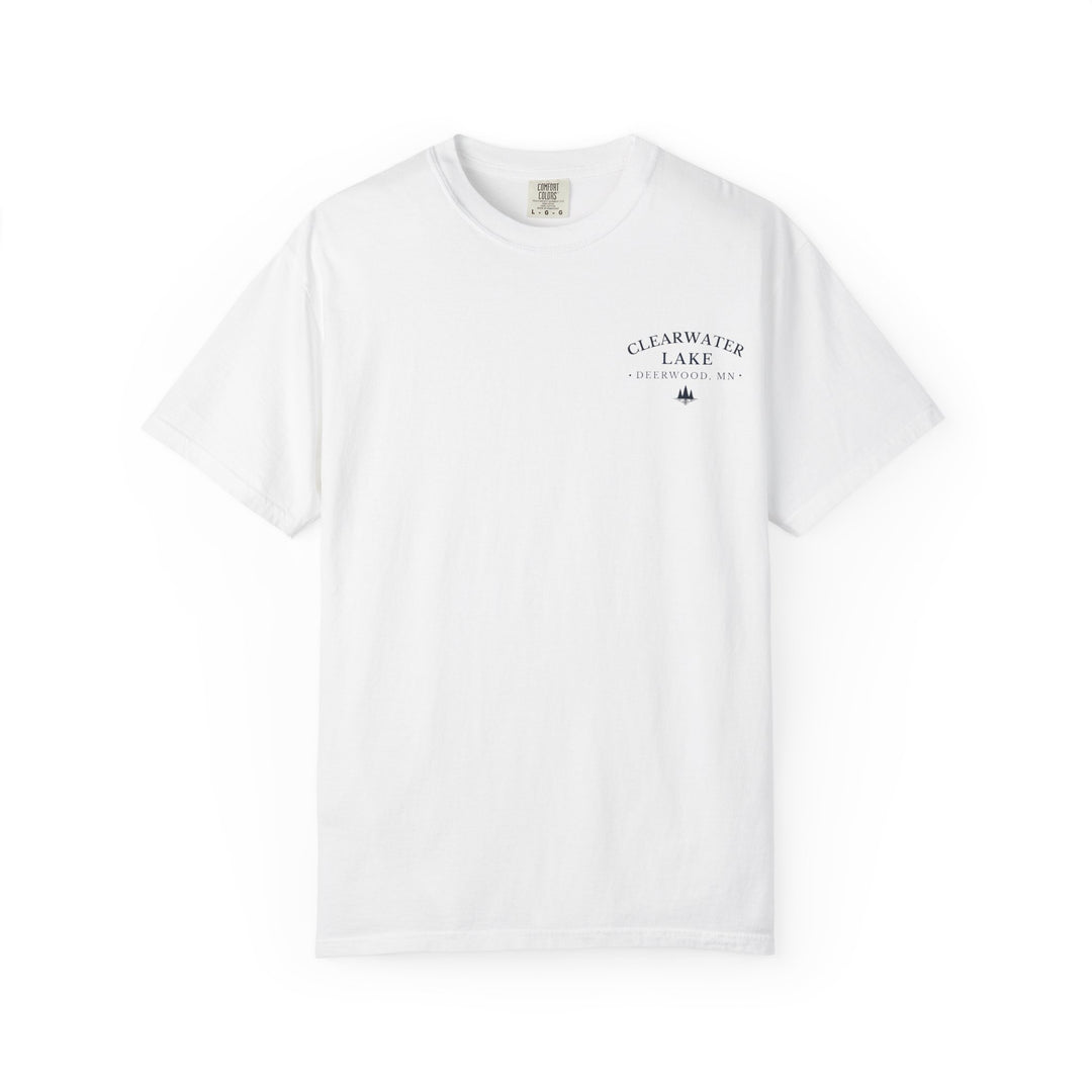 Clearwater Lake- Deerwood, MN Tee — "Timeless Waters. Lasting Memories" Shirt
