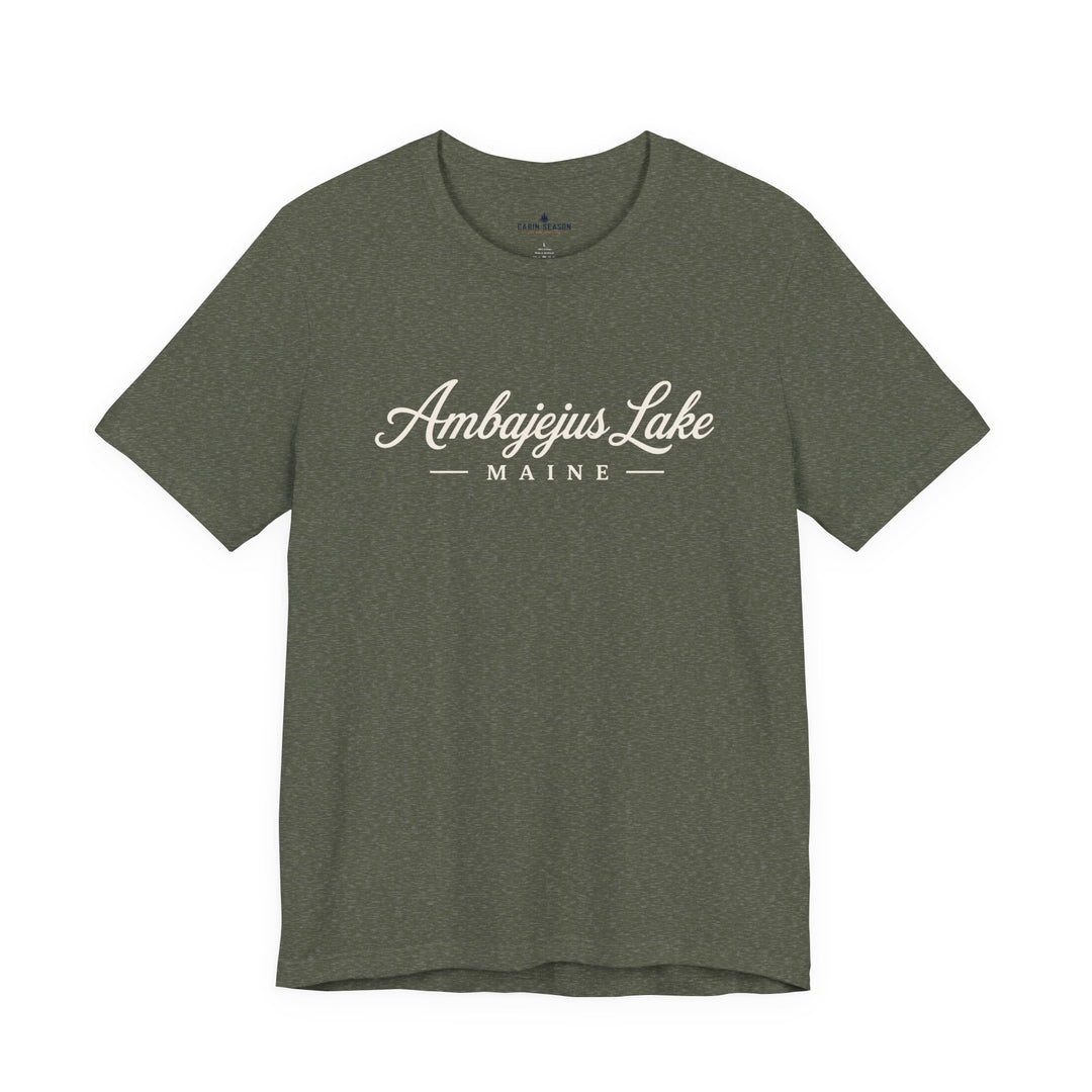 Ambajejus Lake Shirt - Maine Script Tee