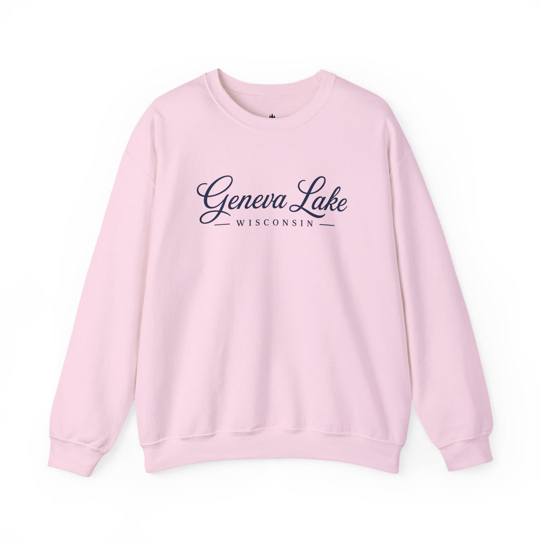 Geneva Lake Wisconsin Crewneck Sweatshirt - Geneva Script Sweatshirt