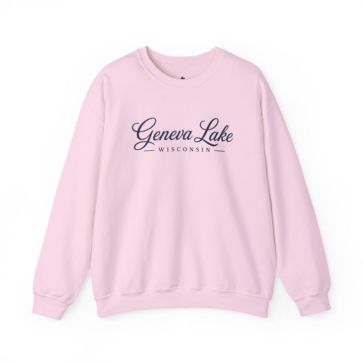 Geneva Lake Wisconsin Crewneck Sweatshirt - Geneva Script Sweatshirt