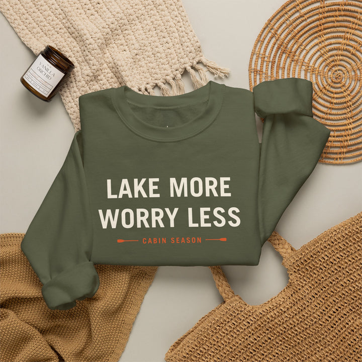 Cabin Season “Lake More, Worry Less” Crewneck Sweatshirt