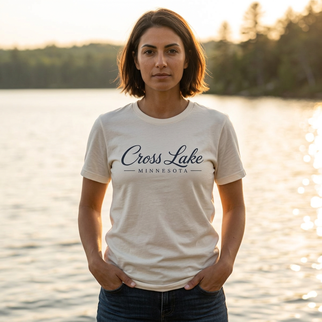 Cross Lake Minnesota Tee — Cross Lake Script T-Shirt