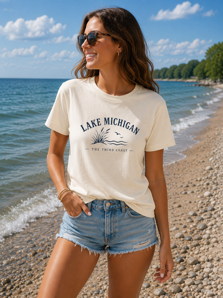 Lake Michigan Tee — The Third Coast Sunrise Graphic Shirt