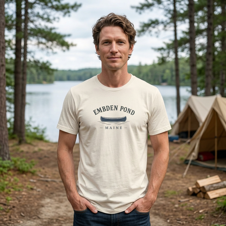 Embden Pond Maine Canoe Tee