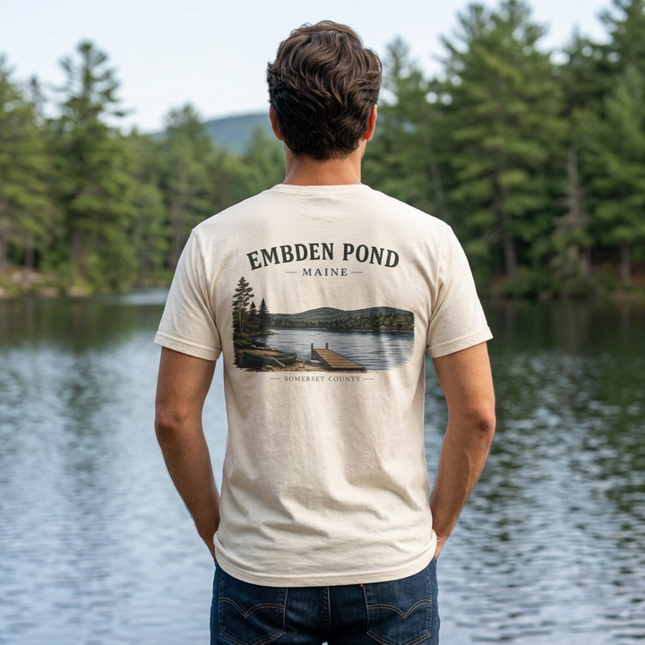 Embden Pond Maine T-Shirt — Scenic Lake Graphic Tee