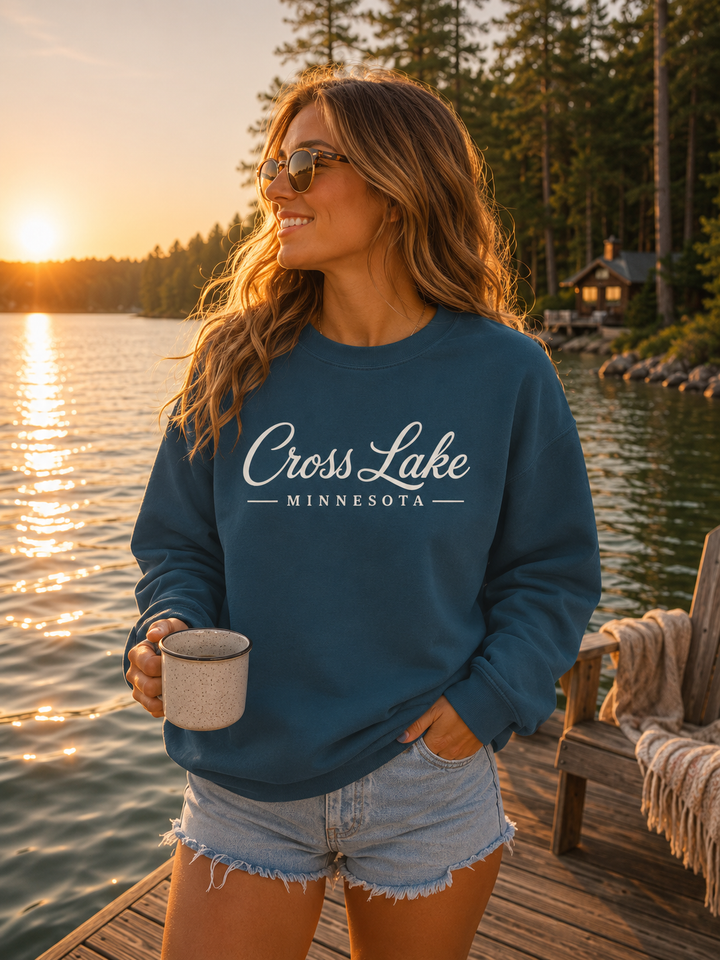 Cross Lake Minnesota Crewneck Sweatshirt