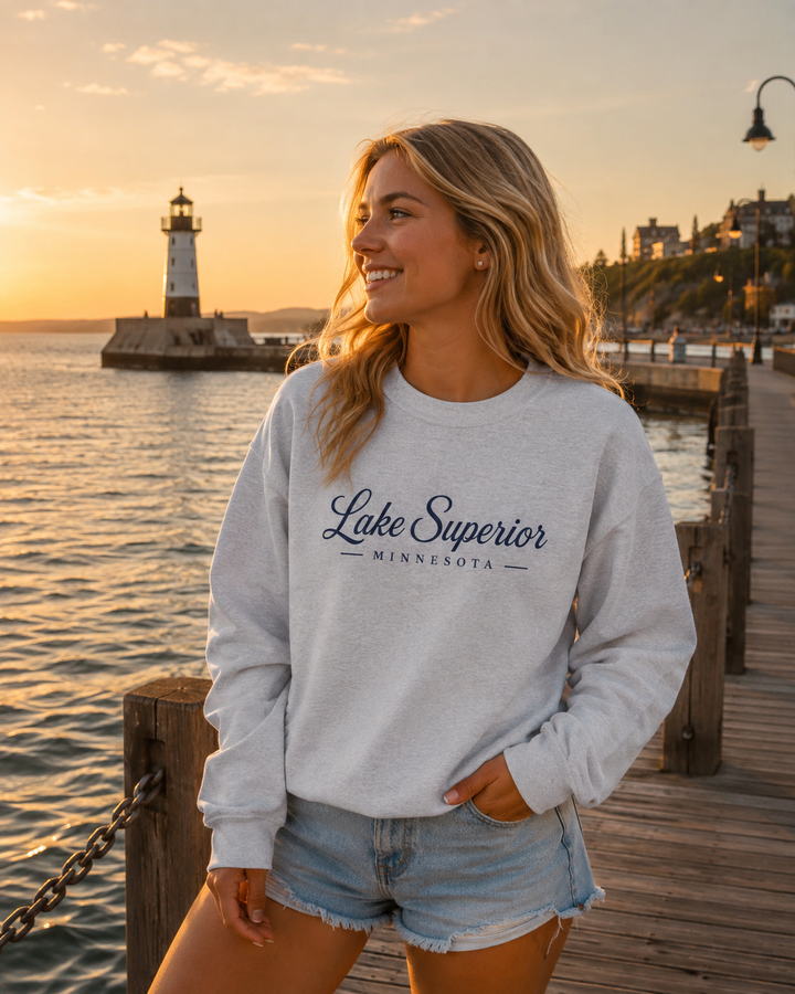 Lake Superior Minnesota Crewneck Sweatshirt