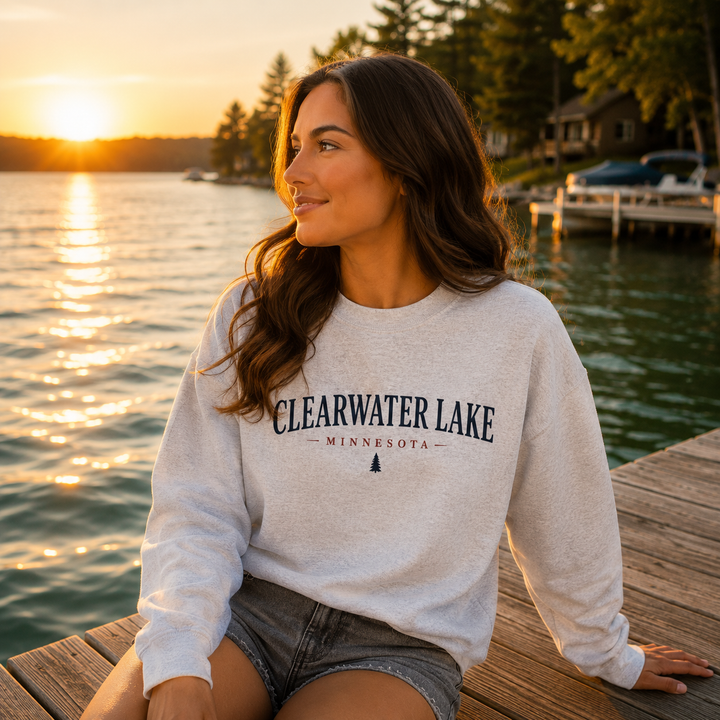 Clearwater Lake Minnesota Crewneck Sweatshirt