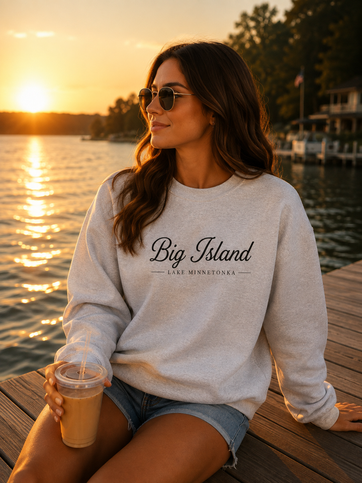 Big Island Crewneck Sweatshirt - Lake Minnetonka Script Pullover