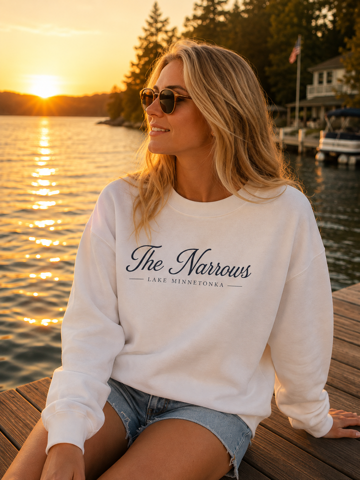 The Narrows Crewneck Sweatshirt - Lake Minnetonka Script Pullover