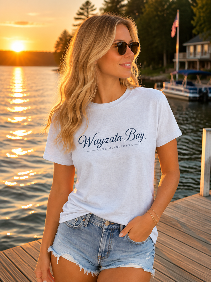 Wayzata Bay Script Tee - Minnesota Lake Script T-Shirt