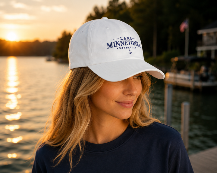 Lake Minnetonka Hat - Light Embroidered Anchor Hat