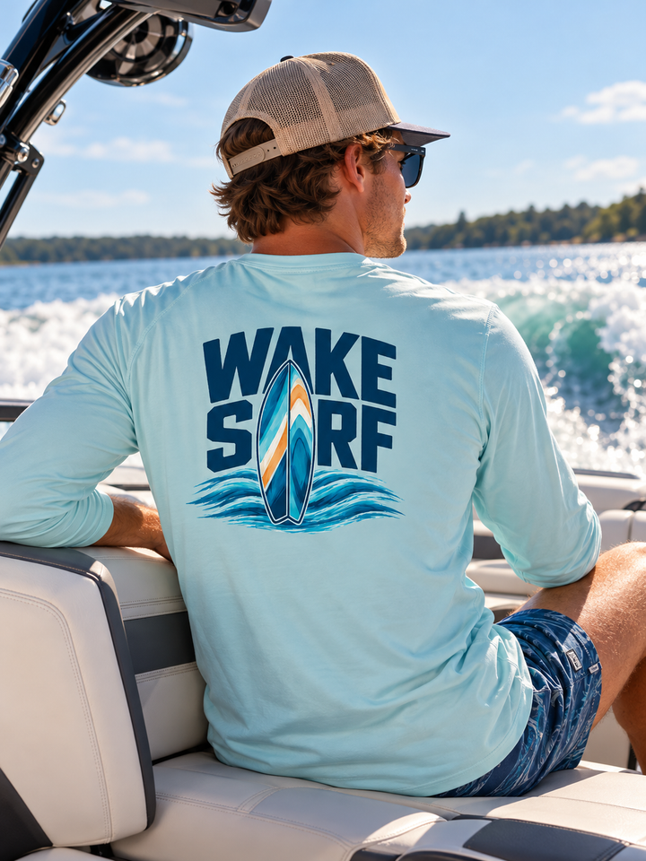 Wake Surf Long Sleeve UPF 50+ Sun Shirt