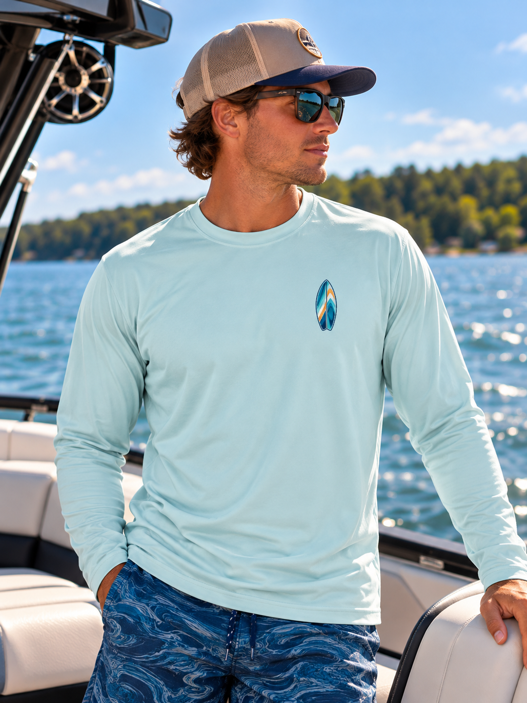 Wake Surf Long Sleeve UPF 50+ Sun Shirt