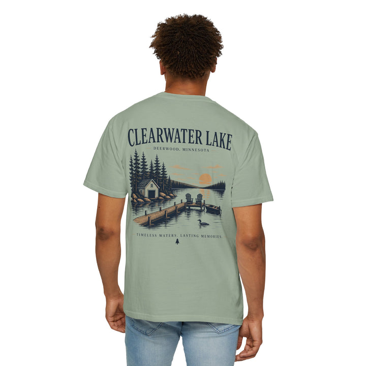 Clearwater Lake- Deerwood, MN Tee — "Timeless Waters. Lasting Memories" Shirt