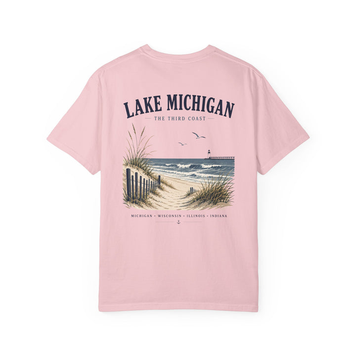 Lake Michigan Beach T-Shirt — Vintage Coastal Scenic Tee