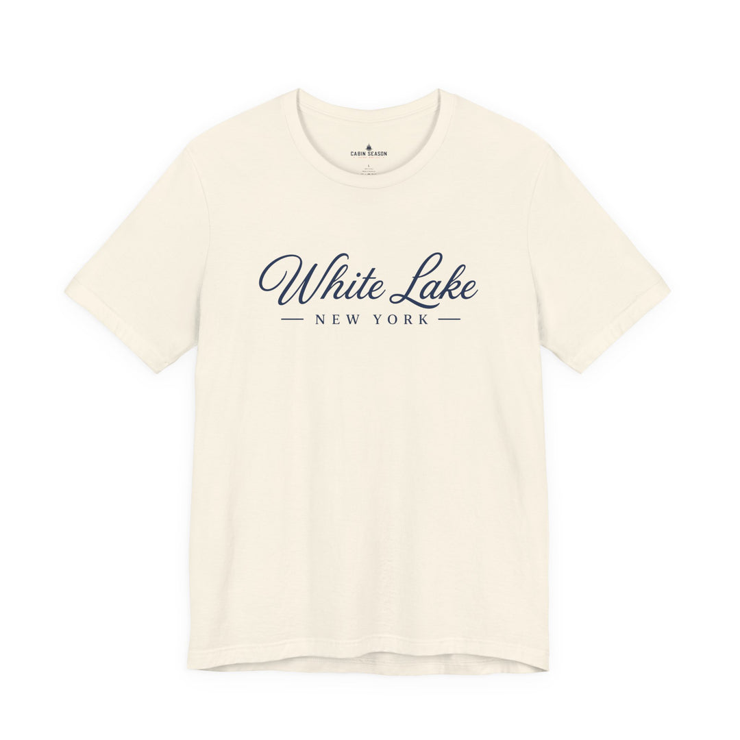 White Lake New York Tee - Vintage Script Lake Town T-Shirt