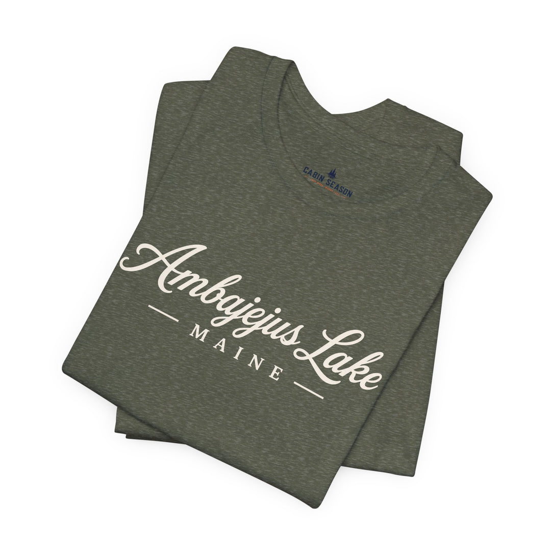 Ambajejus Lake Shirt - Maine Script Tee