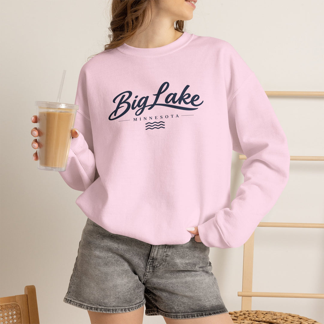 Big Lake Minnesota Crewneck Sweatshirt - Vintage Lake Script Shirt