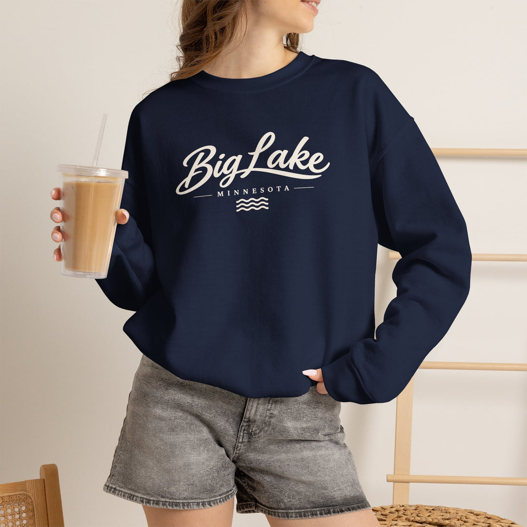 Big Lake Minnesota Crewneck Sweatshirt - Vintage Lake Script Shirt