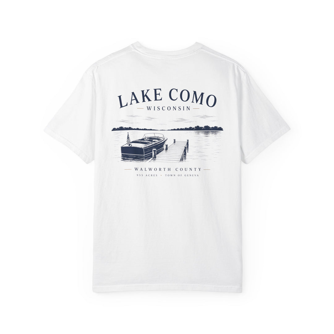 Lake Como Wisconsin T-Shirt — Vintage Dock &amp; Boat Graphic Tee