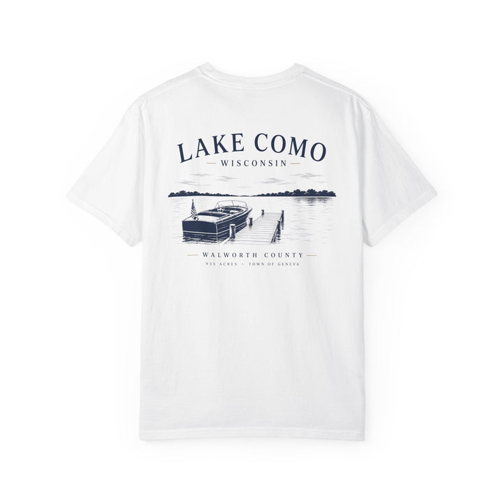 Lake Como Wisconsin T-Shirt — Vintage Dock &amp; Boat Graphic Tee