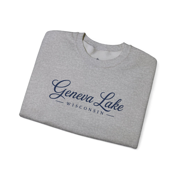 Geneva Lake Wisconsin Crewneck Sweatshirt - Geneva Script Sweatshirt