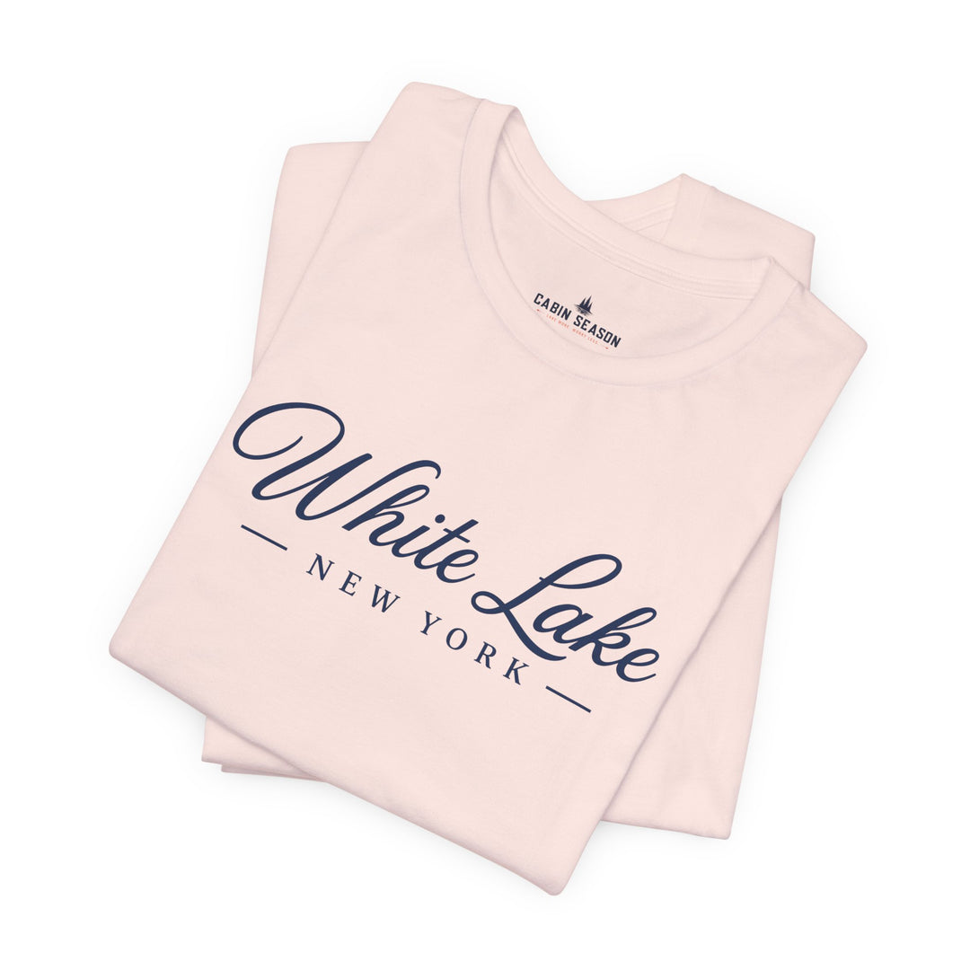 White Lake New York Tee - Vintage Script Lake Town T-Shirt
