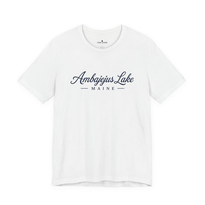 Ambajejus Lake Shirt - Maine Script Tee