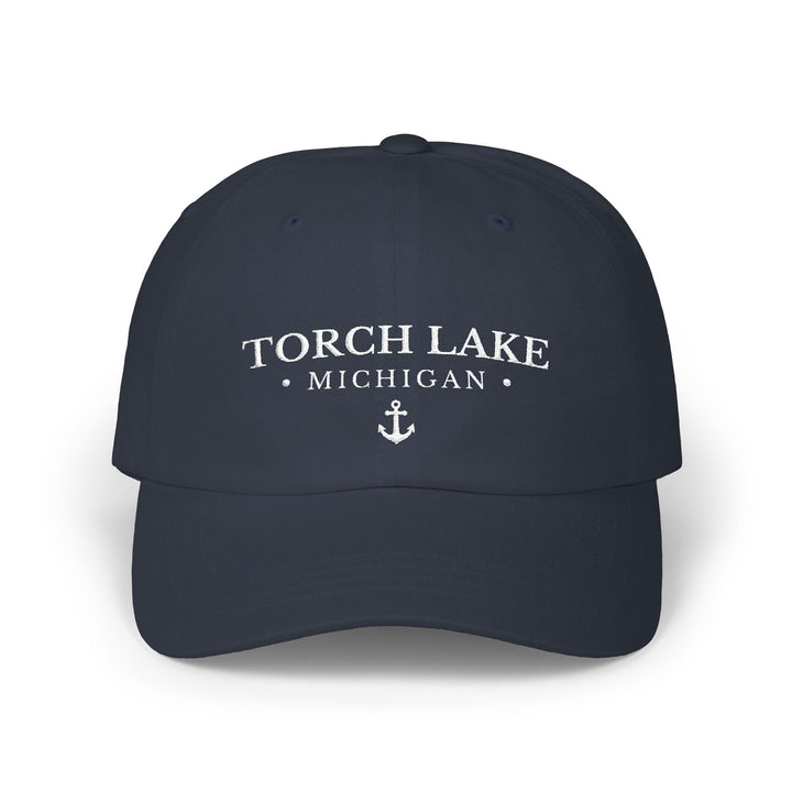 Torch Lake Michigan Hat - Dark Embroidered Anchor Hat