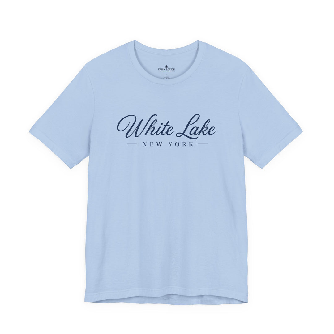 White Lake New York Tee - Vintage Script Lake Town T-Shirt