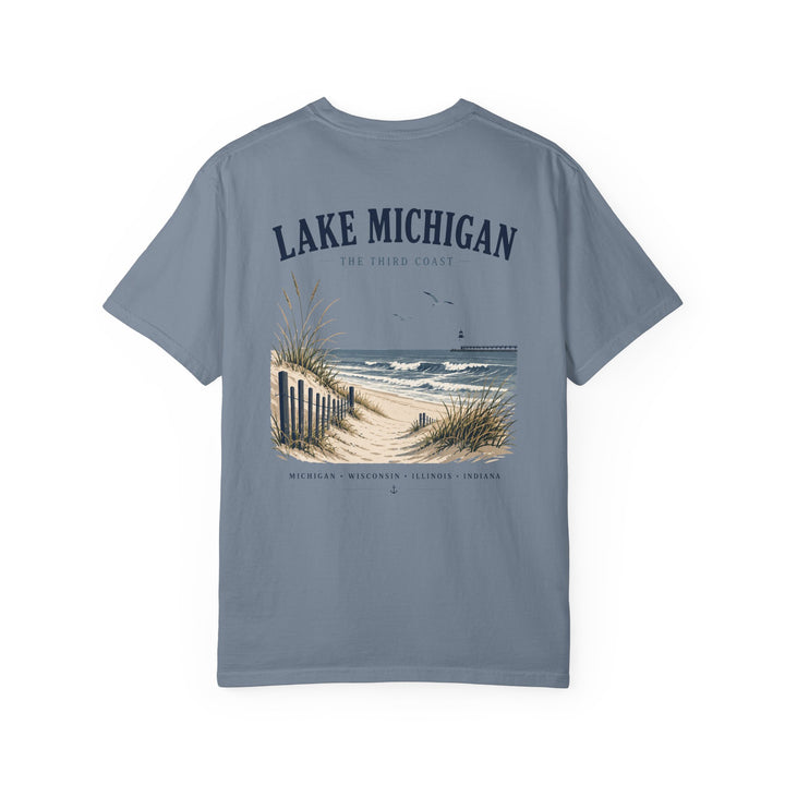 Lake Michigan Beach T-Shirt — Vintage Coastal Scenic Tee