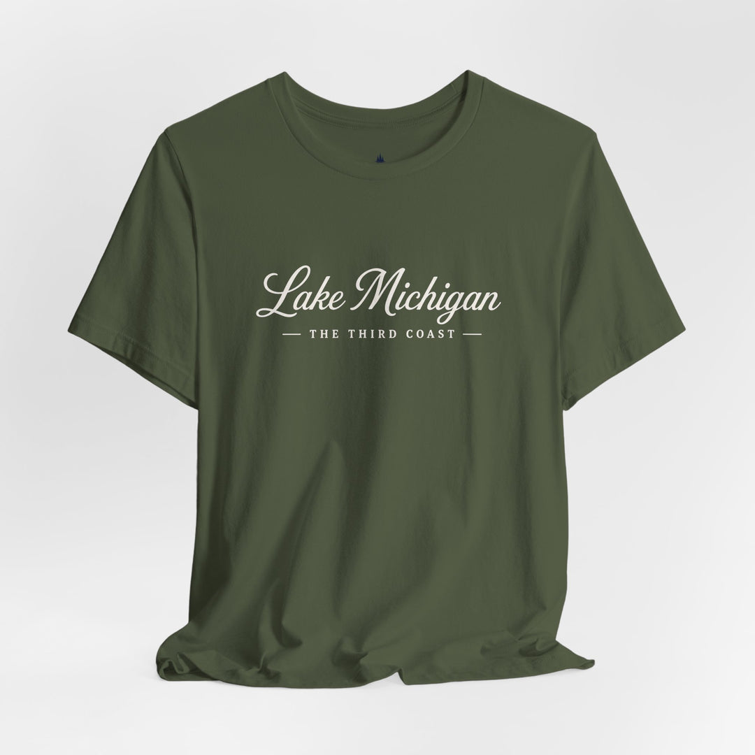 Lake Michigan Tee — "Lake Michigan: The Third Coast" Script T-Shirt