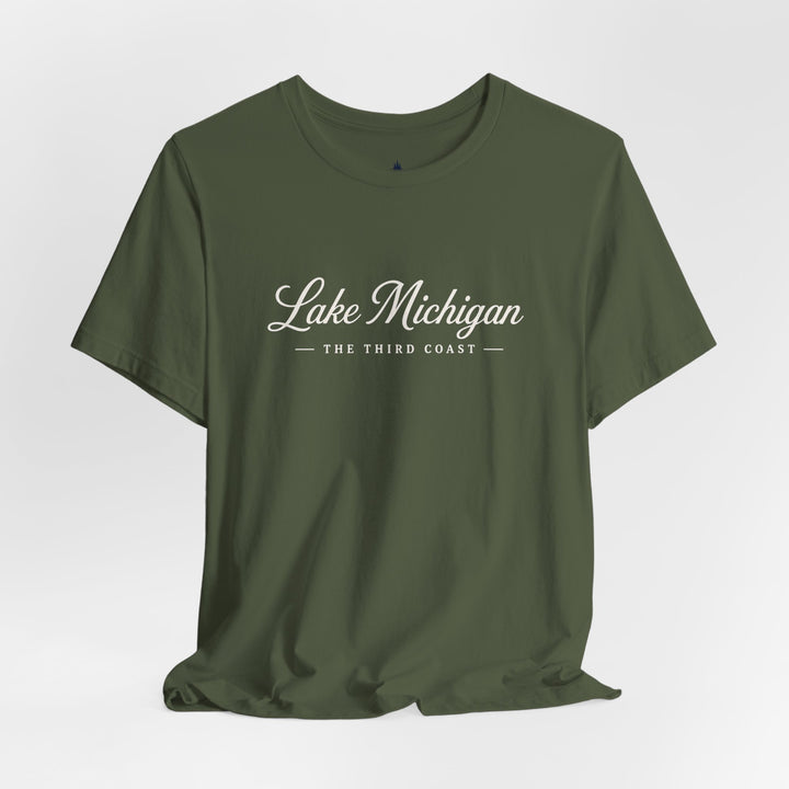 Lake Michigan Tee — "Lake Michigan: The Third Coast" Script T-Shirt