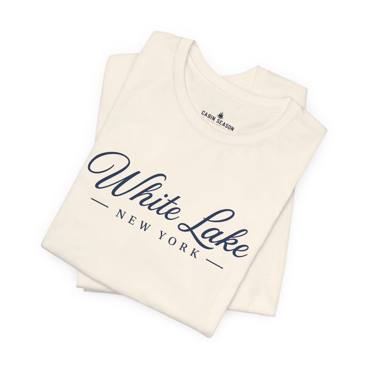 White Lake New York Tee - Vintage Script Lake Town T-Shirt