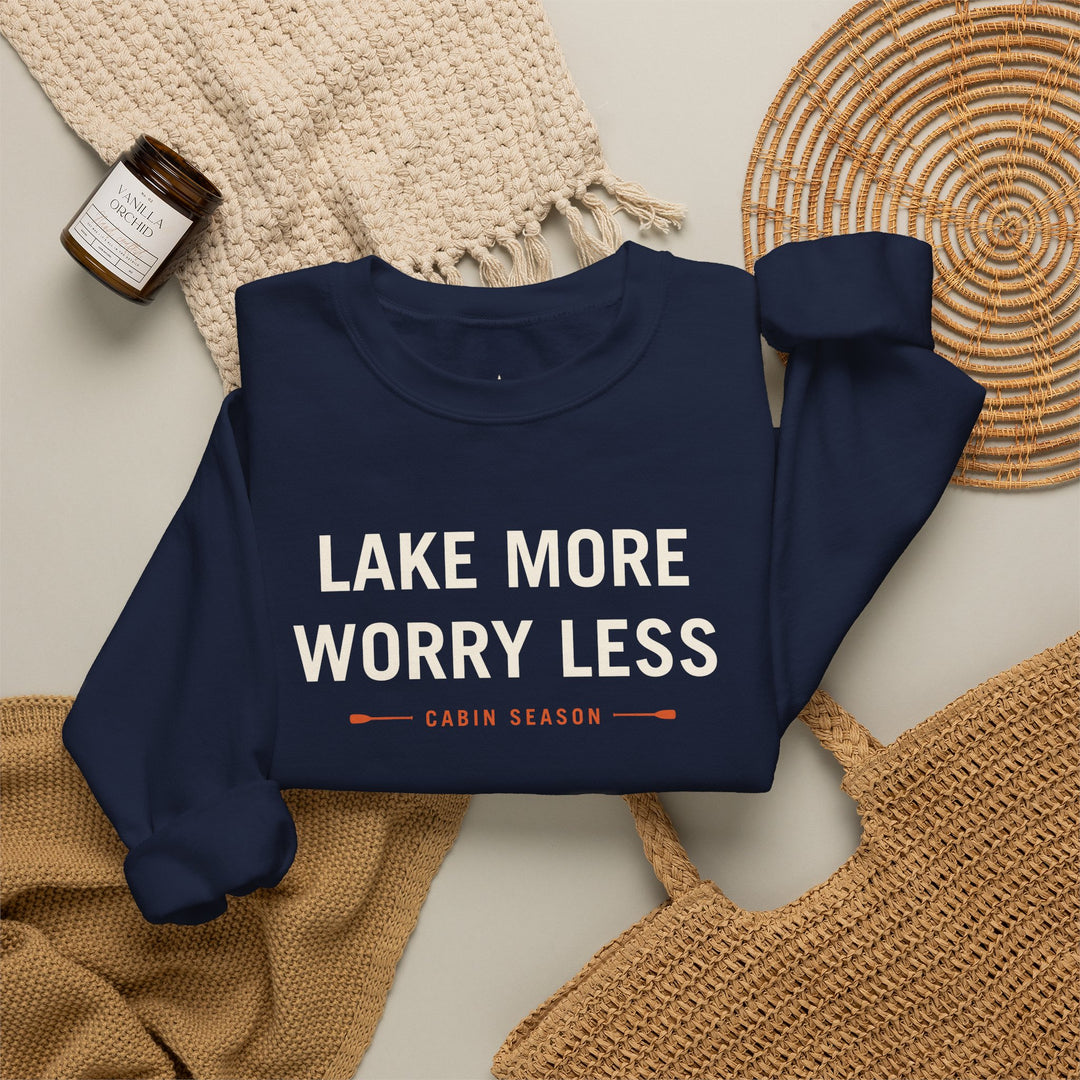 Cabin Season “Lake More, Worry Less” Crewneck Sweatshirt