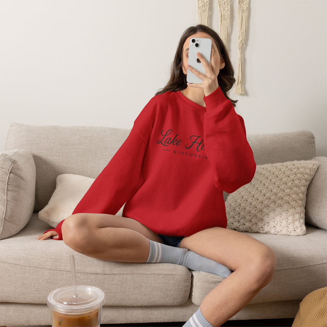Lake Hilbert Wisconsin Crewneck Sweatshirt