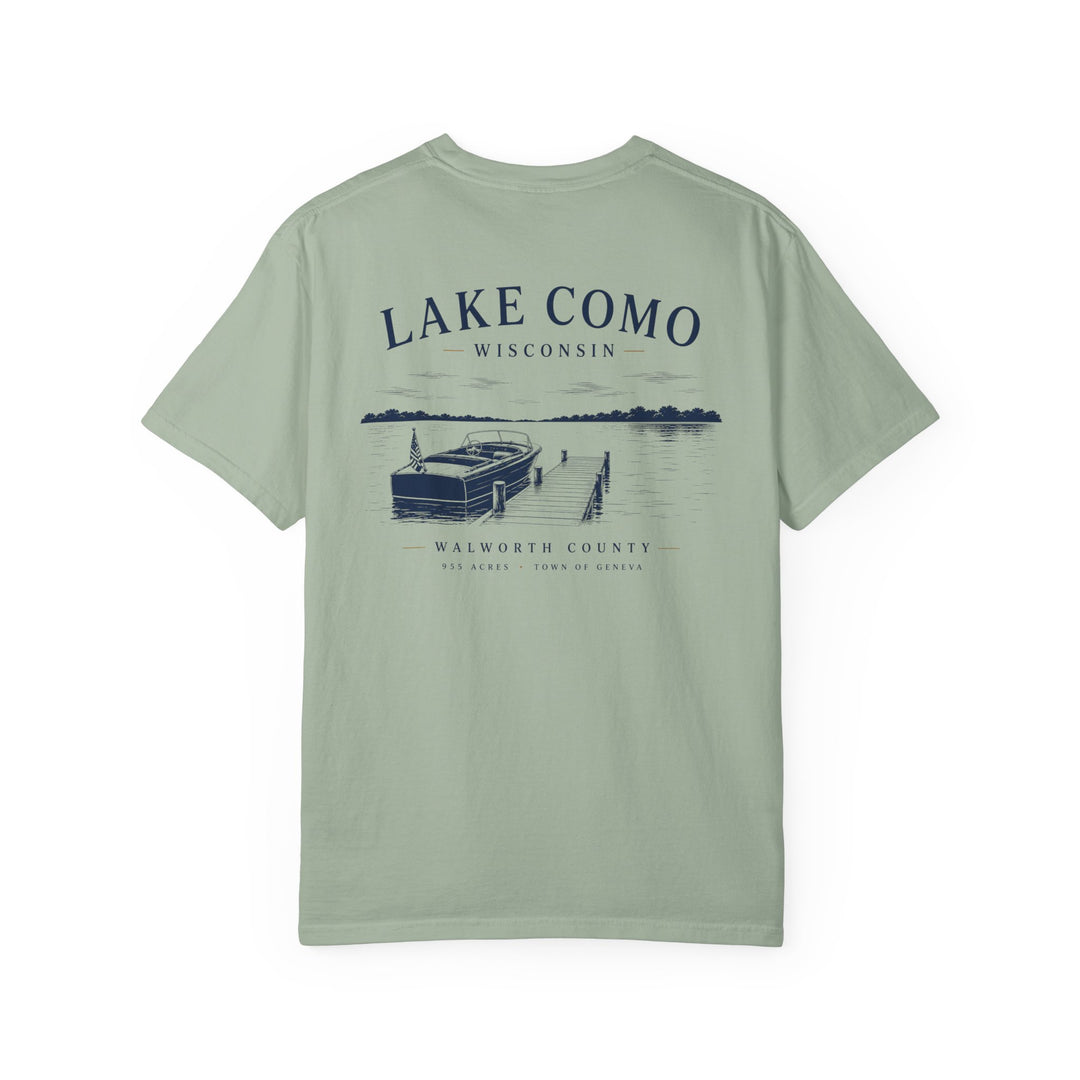 Lake Como Wisconsin T-Shirt — Vintage Dock &amp; Boat Graphic Tee