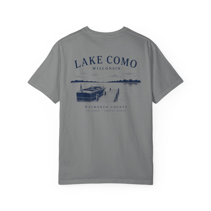 Lake Como Wisconsin T-Shirt — Vintage Dock &amp; Boat Graphic Tee