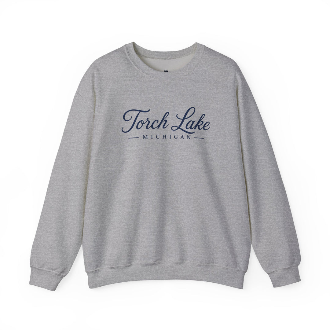 Torch Lake Michigan Crewneck Sweatshirt - Torch Lake Script Sweatshirt