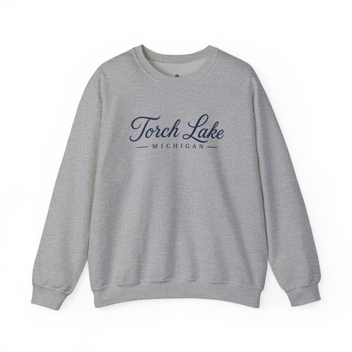 Torch Lake Michigan Crewneck Sweatshirt - Torch Lake Script Sweatshirt