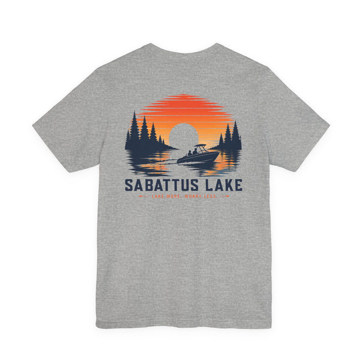 Sabattus Lake Sunset Boat Tee
