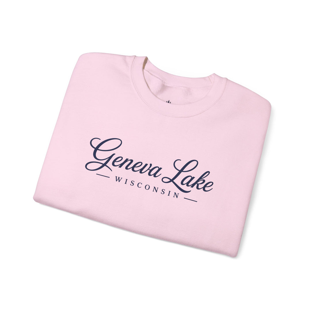 Geneva Lake Wisconsin Crewneck Sweatshirt - Geneva Script Sweatshirt