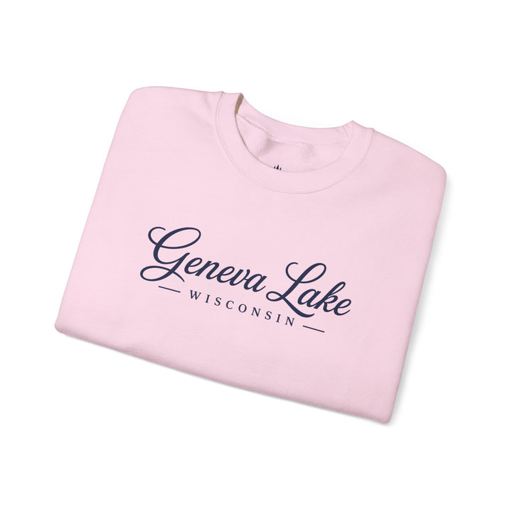 Geneva Lake Wisconsin Crewneck Sweatshirt - Geneva Script Sweatshirt